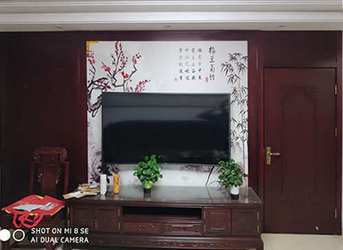 漳州中式家庭装修电视柜效果展示